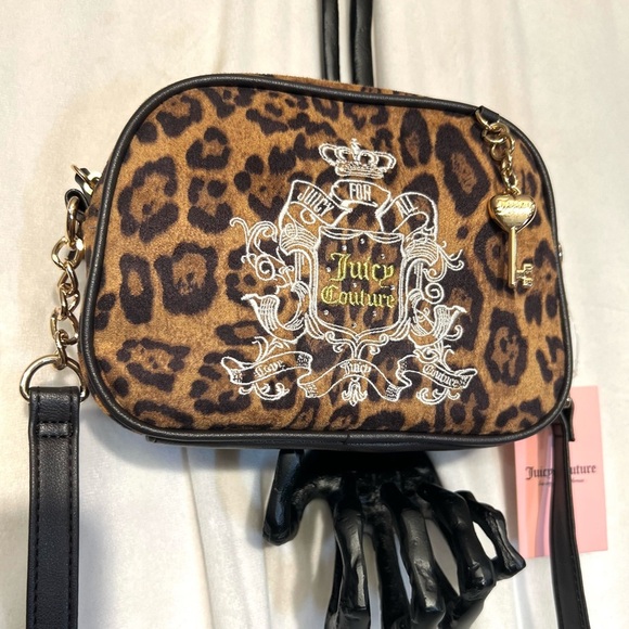 🐆JUICY COUTURE VIRAL NATURAL CHOCOLATE LEOPARD JUICY FOR ALL CROSSBODY BAG🐆NWT - Picture 12 of 13
